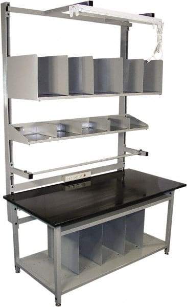Proline - 72 Wide x 30" Deep x 36" High, Epoxy Resin Workbench - Adjustable Height Legs, Gray - Industrial Tool & Supply