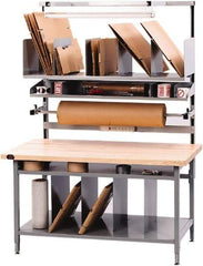 Proline - 60 Wide x 30" Deep x 36" High, Maple Workbench - Adjustable Height Legs, Gray - Industrial Tool & Supply