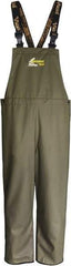 Viking - Size L, Moss Green, Waterproof Bib Overall - Take Up Snaps Ankle - Industrial Tool & Supply