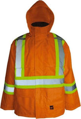 Viking - Size XL, High Visibility Orange, Cold Weather, Jacket - 47" Chest, 2 Pockets, Detachable Hood, Hook & Loop Wrist - Industrial Tool & Supply