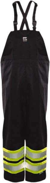 Viking - Size 4XL, Black, High Visibility Bib Overall - Hook & Loop Ankle - Industrial Tool & Supply