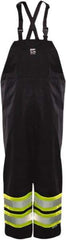 Viking - Size M, Black, High Visibility Bib Overall - Hook & Loop Ankle - Industrial Tool & Supply