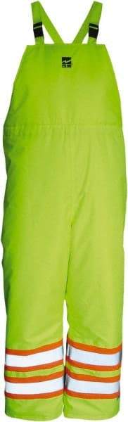 Viking - Size L, High Visibility Lime, Cold Weather Bib Overall - Hook & Loop Ankle - Industrial Tool & Supply