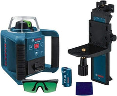 Bosch - 650' Measuring Range, 1/8" at 100' Accuracy, Self-Leveling Horizontal & Vertical Rotary Laser - ±5° Self Leveling Range, 1 Beam, 2-D Battery Included - Industrial Tool & Supply