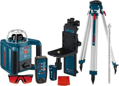 Bosch - 1,000' Measuring Range, 1/8" at 100' Accuracy, Self-Leveling Horizontal & Vertical Rotary Laser - ±5° Self Leveling Range, 1 Beam, 2-D Battery Included - Industrial Tool & Supply