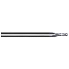 Ball End Mill: 3 Flute, Solid Carbide 3″ OAL, 1/2″ Shank Dia, 42 ° Helix, TiB2 Coated