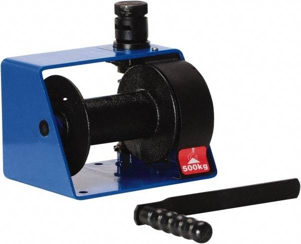 Vestil - 1,000 Lb Cable Limit x 45' Winch Cable Worm Gear Winch - 7" Long x 10-1/4" Deep x 7" High - Industrial Tool & Supply