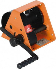 Vestil - 600 Lb Cable Limit x 65' Winch Cable Manual Winch - 9-1/2" Long x 7.88" Deep x 7.88" High - Industrial Tool & Supply