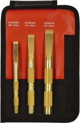 Mayhew - 3 Piece Brass Scraper Chisel Set - Sizes Included 3/8 to 5/8" - Industrial Tool & Supply