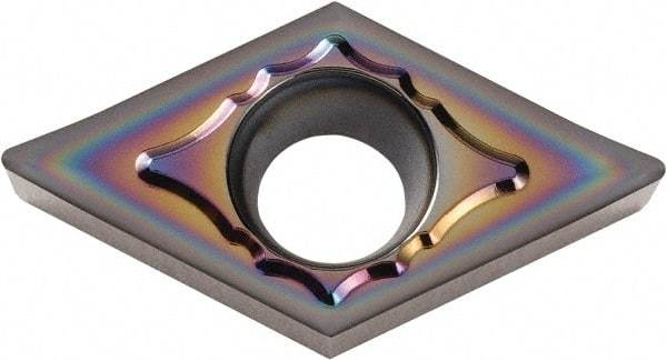 Kyocera - DCGT3251 AH Grade PDL025 Carbide Turning Insert - Al2O3 Finish, 55° Diamond, 3/8" Inscr Circle, 5/32" Thick, 1/64" Corner Radius - Industrial Tool & Supply
