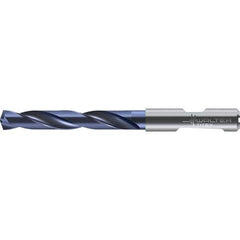 Walter-Titex - 9.6mm 140° Solid Carbide Jobber Drill - TiAlN Finish, Right Hand Cut, Spiral Flute, Round with Flats Shank, 103mm OAL - Industrial Tool & Supply