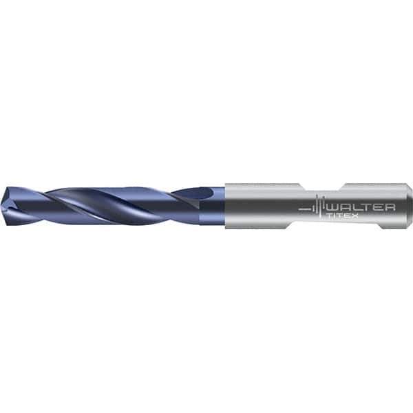 Walter-Titex - 7.5mm 140° Solid Carbide Screw Machine Drill Bit - Right Hand Cut, 41mm Flute Length, 79mm OAL, Straight Shank with Weldon Flat - Industrial Tool & Supply