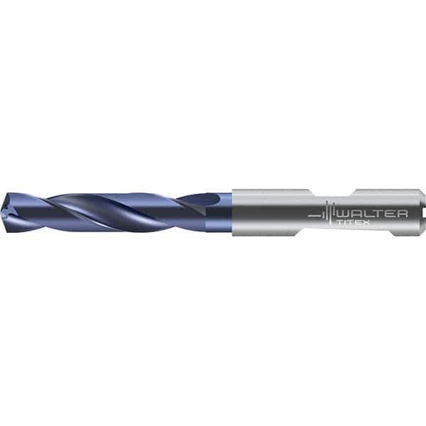 Walter-Titex - 4mm 140° Solid Carbide Screw Machine Drill Bit - Right Hand Cut, 24mm Flute Length, 66mm OAL, Straight Shank with Weldon Flat, Through Coolant - Industrial Tool & Supply