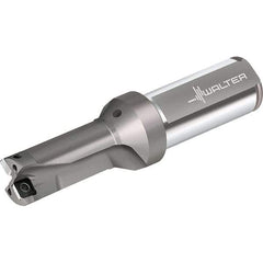 Walter - 76mm Max Drill Depth, 2xD, 38mm Diam, Indexable Insert Drill - 2 Inserts, 40mm Shank Diam, Straight Shank - Industrial Tool & Supply