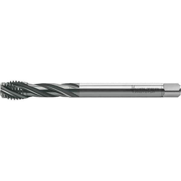 Walter-Prototyp - M12x1.75 Metric 4 Flute 6HX Semi-Bottoming Spiral Flute Tap - High Speed Steel, TiAlN Finish, 110mm OAL, Right Hand Flute, Right Hand Thread, Series TC121 - Industrial Tool & Supply