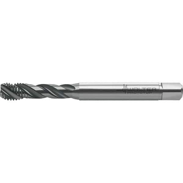 Walter-Prototyp - M5x0.80 Metric 3 Flute 6HX Semi-Bottoming Spiral Flute Tap - High Speed Steel, TiAlN Finish, 71.06mm OAL, Right Hand Flute, Right Hand Thread, Series TC121 - Exact Industrial Supply