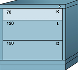 Table-Standard Cabinet - 3 Drawers - 30 x 28-1/4 x 30-1/8" - Single Drawer Access - Industrial Tool & Supply