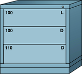 Table-Standard Cabinet - 3 Drawers - 30 x 28-1/4 x 30-1/8" - Single Drawer Access - Industrial Tool & Supply