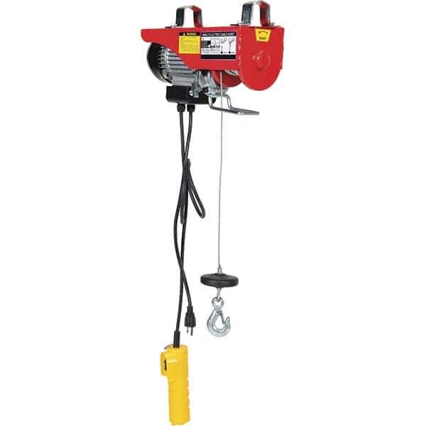 Vestil - 0.1 Ton Capacity, 30 FPM Lift Speed, 115 Volt, Cable Hoist Puller - 18 & 36' Max Lift - Industrial Tool & Supply