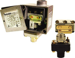 Barksdale - 25 to 500 PSI Adjustable Range, 1,000 Max psi, Diaphragm Piston Pressure Switch - 1/4 NPT Male, Screw Terminals, SPDT Contact, Anodized Al Wetted Parts, 2% Repeatability - Industrial Tool & Supply