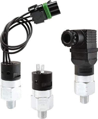 Barksdale - 1000 to 3,000 psi Adjustable Range, 9,000 Max psi, Compact Pressure Switch - 1/4 NPT Male, 1/4in Male Spade Terminals, SPST/ NC Contact, Brass Wetted Parts, 3% Repeatability - Industrial Tool & Supply
