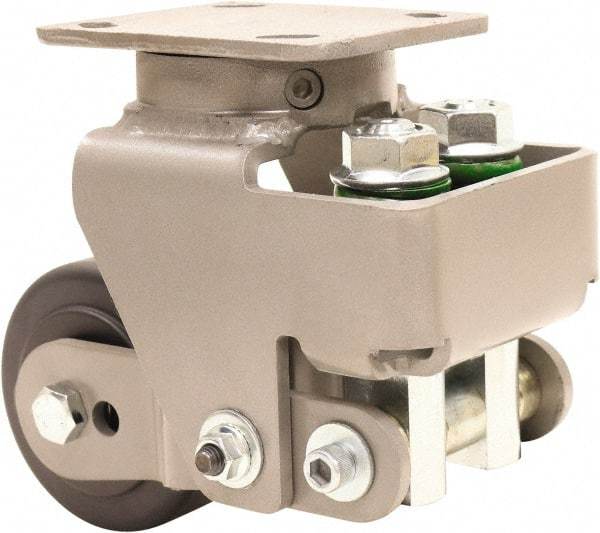 Hamilton - 4" Diam x 2" Wide, Impact-Resistant Cast Nylon Swivel Caster - 1,600 Lb Capacity, Top Plate Mount, 4" x 5" Plate, Sealed Precision Ball Bearing Bearing - Industrial Tool & Supply