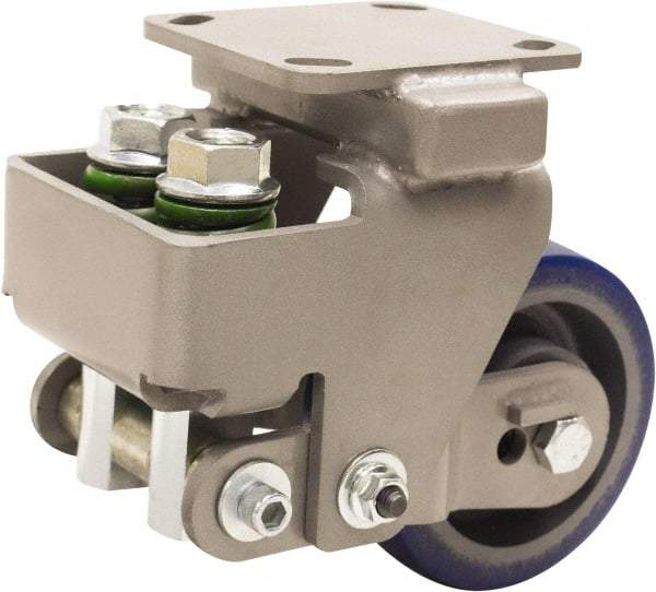 Hamilton - 5" Diam x 2" Wide, Polyurethane Mold on to Cast Iron Center Rigid Caster - 960 Lb Capacity, Top Plate Mount, 4" x 4-1/2" Plate, Sealed Precision Ball Bearing Bearing - Industrial Tool & Supply