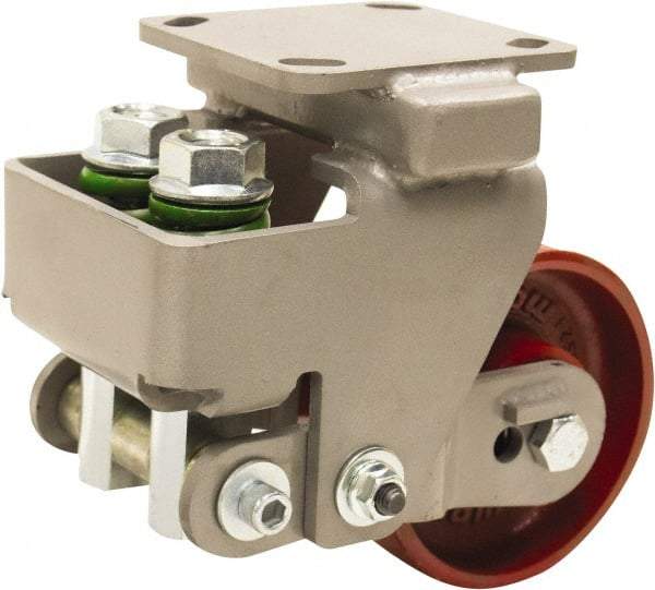 Hamilton - 5" Diam x 2" Wide, Cast Iron Rigid Caster - 1,300 Lb Capacity, Top Plate Mount, 4" x 4-1/2" Plate, Sealed Precision Ball Bearing Bearing - Industrial Tool & Supply