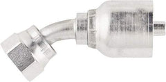 Parker - 1-7/16-12 Seal-Lok Steel Hydraulic Hose Female Seal-Lok Swivel & 45° Elbow - 6,000 psi, -12 Hose Size, 3/4" Hose Diam, Series 43 - Industrial Tool & Supply