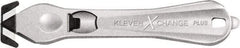 Klever Innovations - Recessed/Hook Blade Safety Cutter - 1-3/8" Carbon Steel Blade, Silver Magnesium Handle, 1 Blade Included - Industrial Tool & Supply