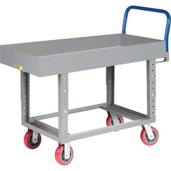 Little Giant - 2,000 Lb Capacity Steel Platform Truck - Steel Deck, 30" OAW, 49-1/2" Platform Length, Polyurethane Casters - Industrial Tool & Supply
