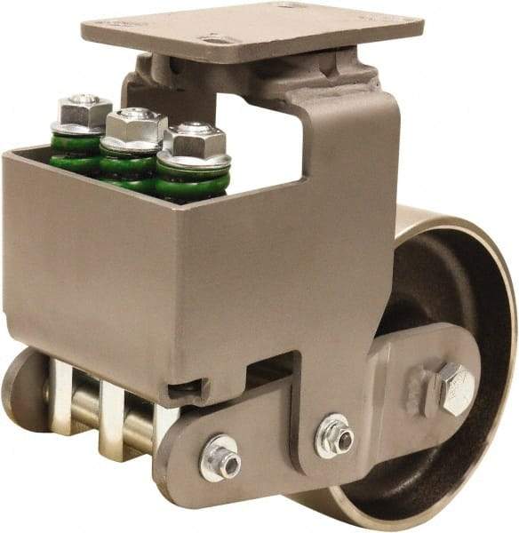 Hamilton - 8" Diam x 3" Wide, Drop Forged Steel Swivel Caster - 3,145 Lb Capacity, Top Plate Mount, 4-1/2" x 6-1/2" Plate, Sealed Precision Ball Bearing Bearing - Industrial Tool & Supply