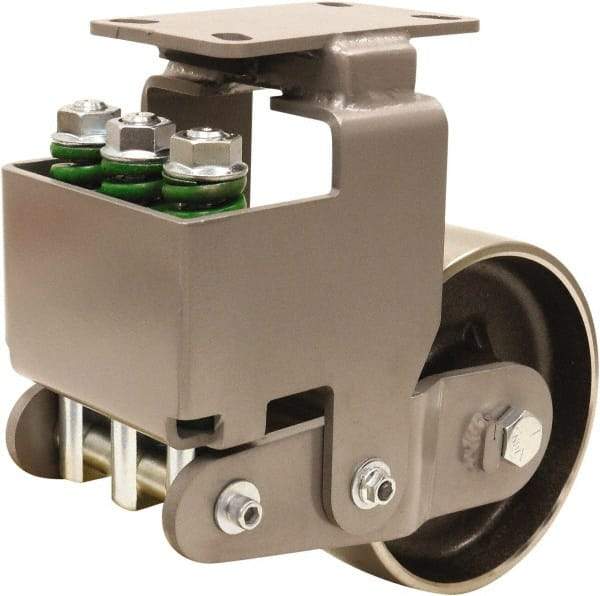 Hamilton - 8" Diam x 3" Wide, Drop Forged Steel Rigid Caster - 3,145 Lb Capacity, Top Plate Mount, 4-1/2" x 6-1/2" Plate, Sealed Precision Ball Bearing Bearing - Industrial Tool & Supply