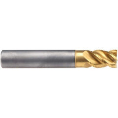 Emuge - 20mm Diam, 26mm LOC, 4 Flute Solid Carbide Roughing & Finishing End Mill - TiN/TiAlN Finish, 92mm OAL, 20mm Shank Diam, Cylindrical Shank, 45° Helix, Stub Length - Industrial Tool & Supply