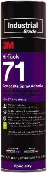 3M - 18.04 oz Aerosol Clear Spray Adhesive - High Tack, 205°F Heat Resistance, High Strength Bond - Industrial Tool & Supply