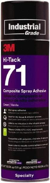 3M - 18.04 oz Aerosol Green Spray Adhesive - High Tack, 205°F Heat Resistance, High Strength Bond - Industrial Tool & Supply