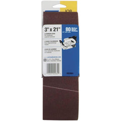 Norton - 3" Wide x 21" OAL, 80 Grit, Aluminum Oxide Abrasive Belt - Industrial Tool & Supply