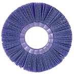 4" - Diameter Narrow Face Nylox Wheel; .035/180SC Crimped Fill; 1/2" -3/8" Arbor Hole - Industrial Tool & Supply