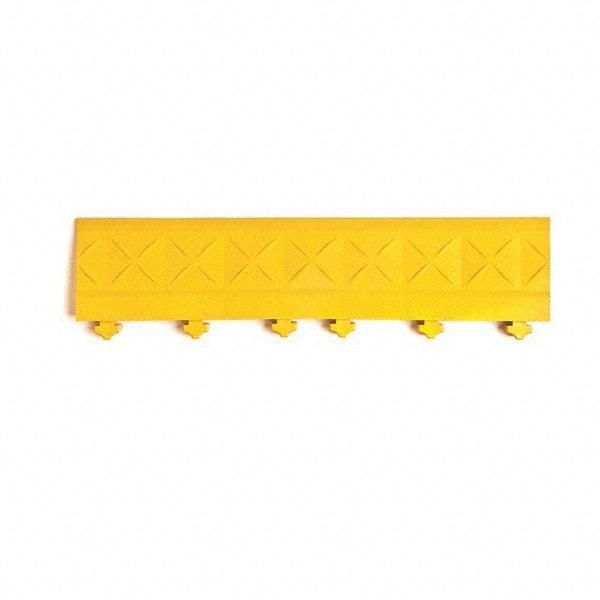 Ergo Advantage - 18" Long x 4" Wide x 1" Thick, Anti-Fatigue Modular Matting Anti-Fatigue Flooring - Male, 1 Interlocking Side, Yellow, For Dry Areas - Industrial Tool & Supply