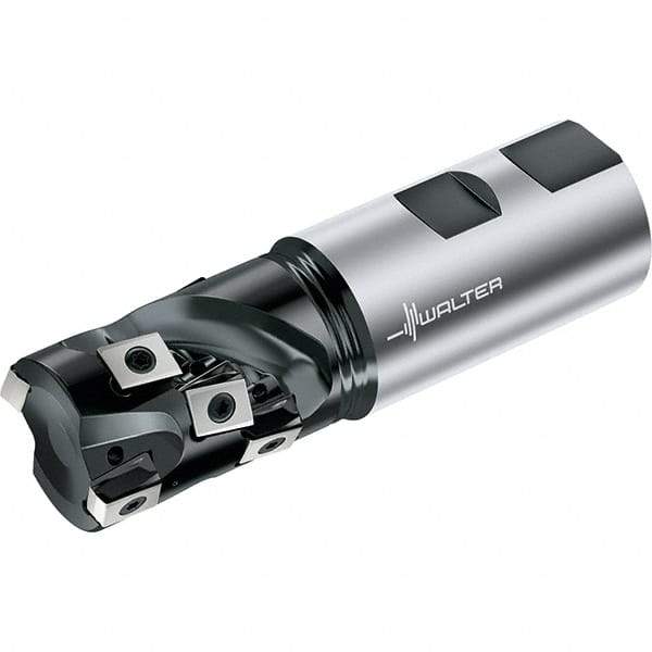 Walter - 25mm Cut Diam, 32mm Max Depth of Cut, 25mm Shank Diam, 100mm OAL, Indexable Square Shoulder End Mill - Weldon Shank, 0° Lead Angle, Through Coolant, Series F5038-W - Industrial Tool & Supply