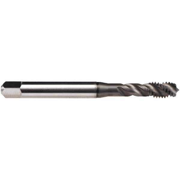 Emuge - #6-40 UNF, 4 Flute, 45° Helix, Bottoming Chamfer, GLT-1 Finish, High Speed Steel Spiral Flute STI Tap - Right Hand Flute, 2.205" OAL, 0.141" Shank Diam, 0.472" Thread Length, 3B Class of Fit, Series Enorm Z/E - Exact Industrial Supply