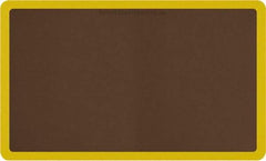 Smart Step - 5' Long x 3' Wide, Dry Environment, Anti-Fatigue Matting - Brown with Yellow Borders, Urethane with Urethane Sponge Base, Beveled on All 4 Sides - Industrial Tool & Supply