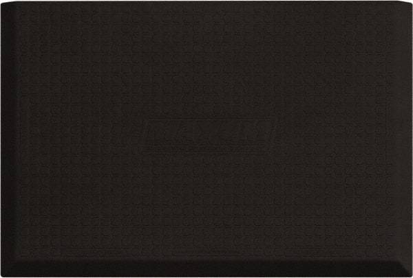 Smart Step - 3' Long x 2' Wide, Dry Environment, Anti-Fatigue Matting - Black, Urethane with Urethane Sponge Base, Beveled on 3 Sides - Industrial Tool & Supply