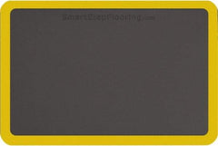 Smart Step - 3' Long x 2' Wide, Dry Environment, Anti-Fatigue Matting - Gray with Yellow Borders, Urethane with Urethane Sponge Base, Beveled on All 4 Sides - Industrial Tool & Supply