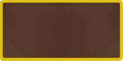 Smart Step - 6' Long x 3' Wide, Dry Environment, Anti-Fatigue Matting - Brown with Yellow Borders, Urethane with Urethane Sponge Base, Beveled on All 4 Sides - Industrial Tool & Supply