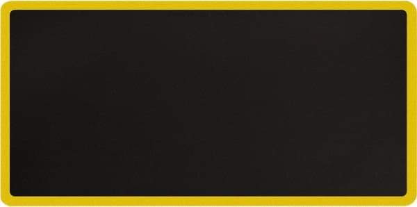 Smart Step - 6' Long x 3' Wide, Dry Environment, Anti-Fatigue Matting - Black with Yellow Borders, Urethane with Urethane Sponge Base, Beveled on All 4 Sides - Industrial Tool & Supply
