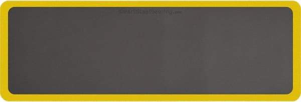 Smart Step - 6' Long x 2' Wide, Dry Environment, Anti-Fatigue Matting - Gray with Yellow Borders, Urethane with Urethane Sponge Base, Beveled on All 4 Sides - Industrial Tool & Supply