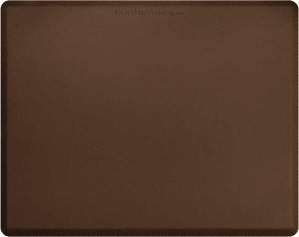 Smart Step - 5' Long x 4' Wide, Dry Environment, Anti-Fatigue Matting - Brown with Yellow Borders, Urethane with Urethane Sponge Base, Beveled on All 4 Sides - Industrial Tool & Supply