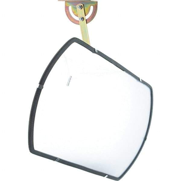 PRO-SAFE - Indoor Rectangular Convex Safety, Traffic & Inspection Mirrors - Acrylic Lens, Fiberboard Backing, 26" High - Industrial Tool & Supply