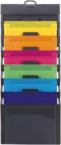 SMEAD - 14-1/4" Wide x 33" High x 1" Deep Polypropylene Wall File - 6 Compartments, Gray - Industrial Tool & Supply